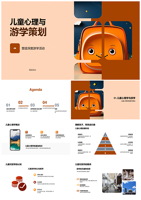 儿童心理发展教育互动趣味游学策划PPT模板