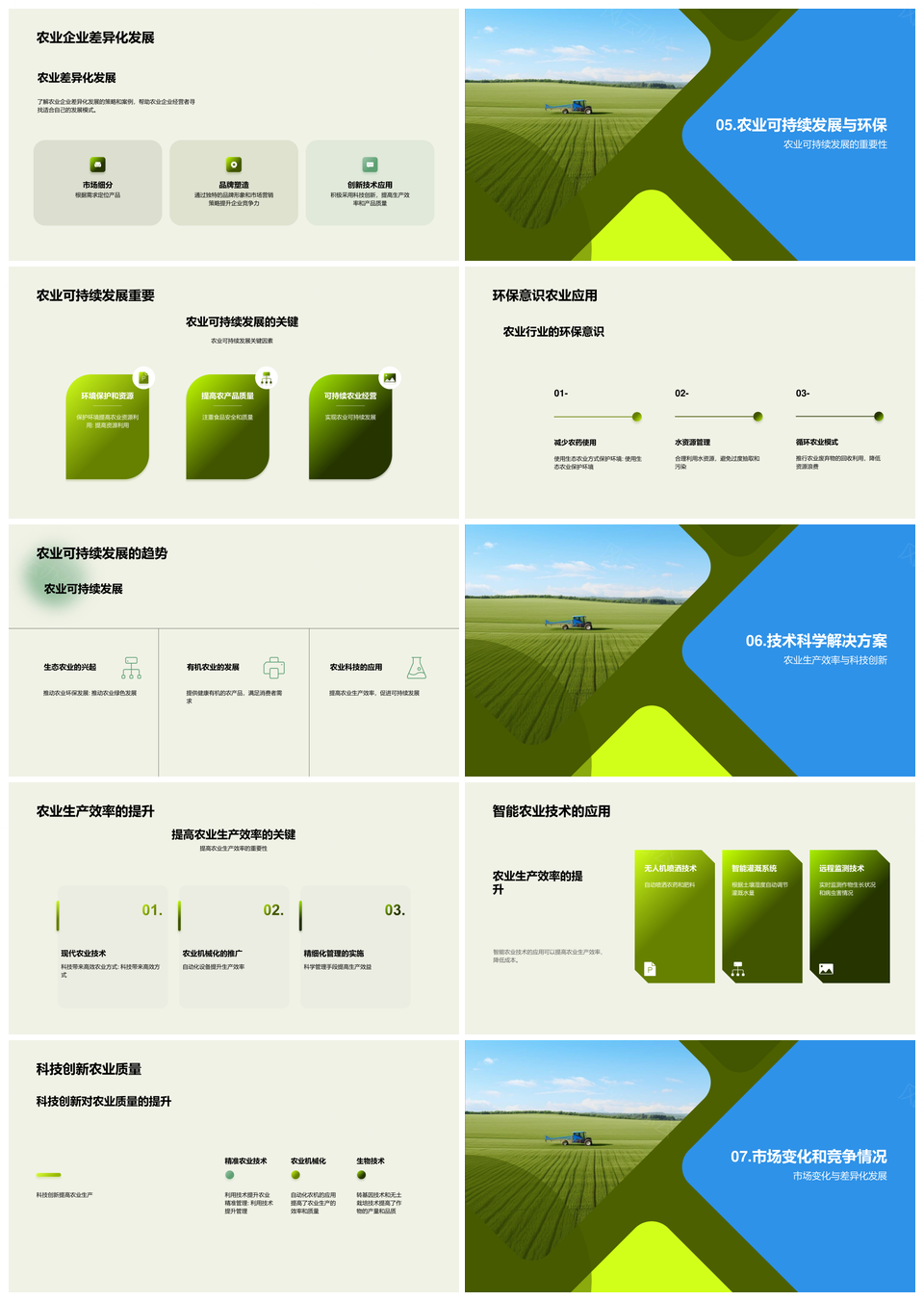 农业现状趋势与机械生产流程环节PPT模板