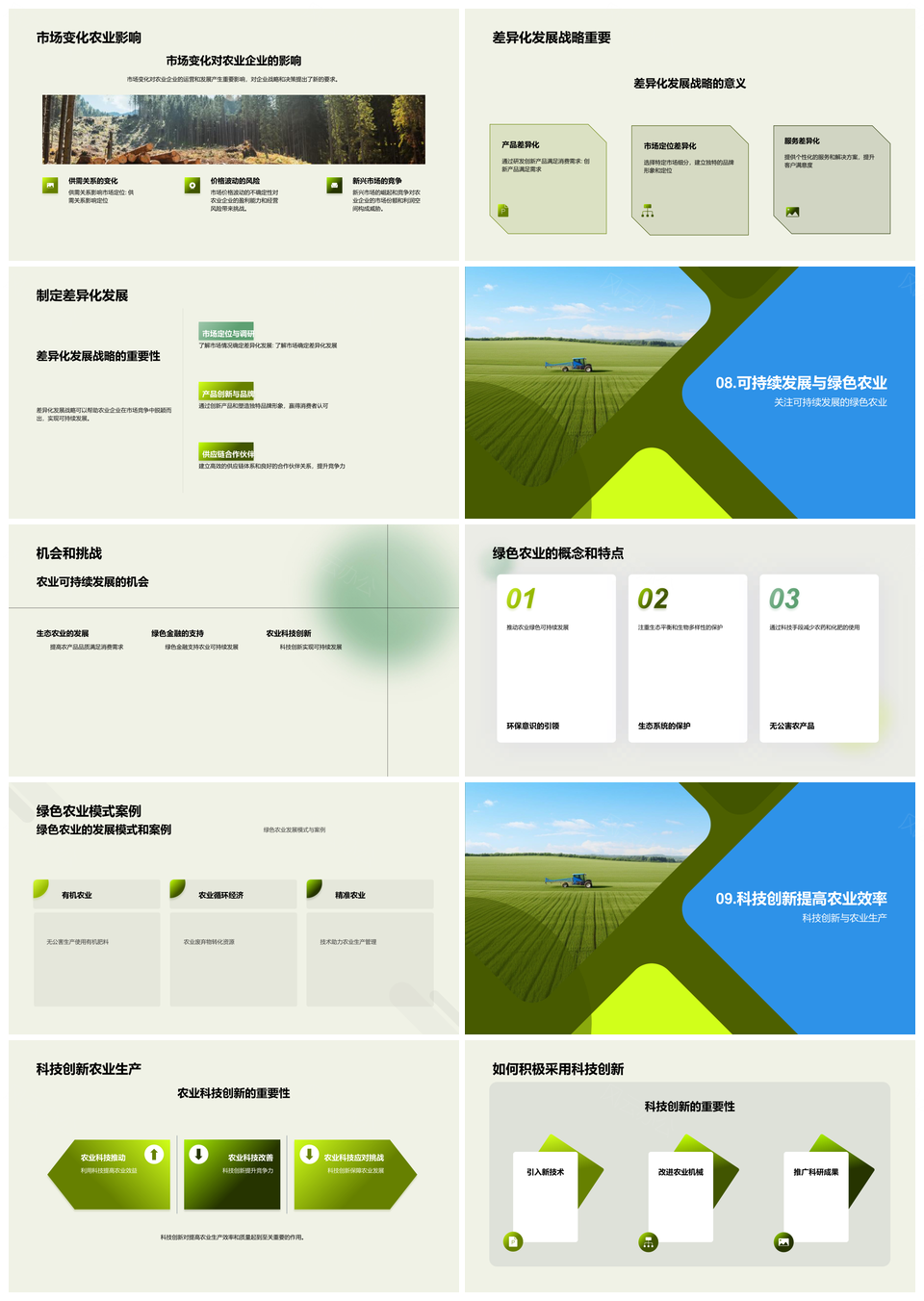 农业现状趋势与机械生产流程环节PPT模板