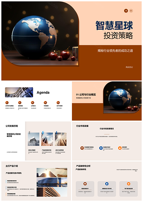 智慧星球地球仪行业领先者投资策略融资计划书PPT模板