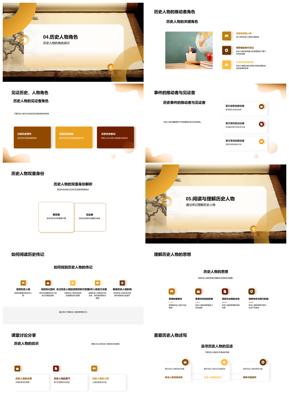 历史巨人决策镌刻时代印记PPT模板