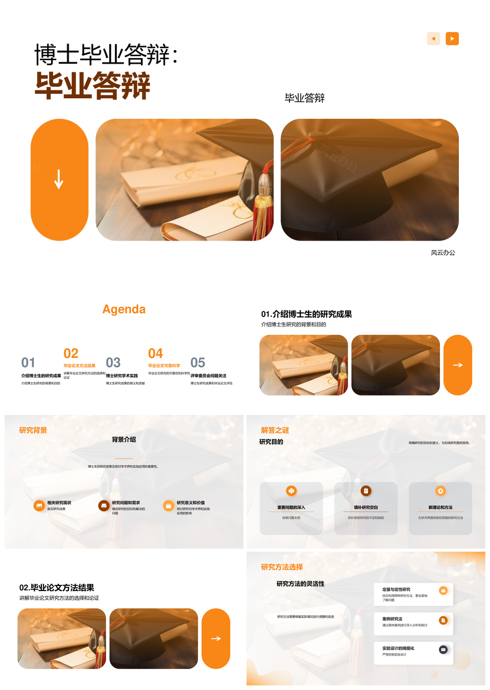 博士生毕业答辩展示研究成果与方法PPT模板