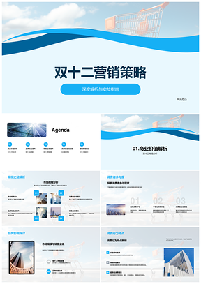 双十二营销策略限时折扣创意广告提升品牌销售PPT模板