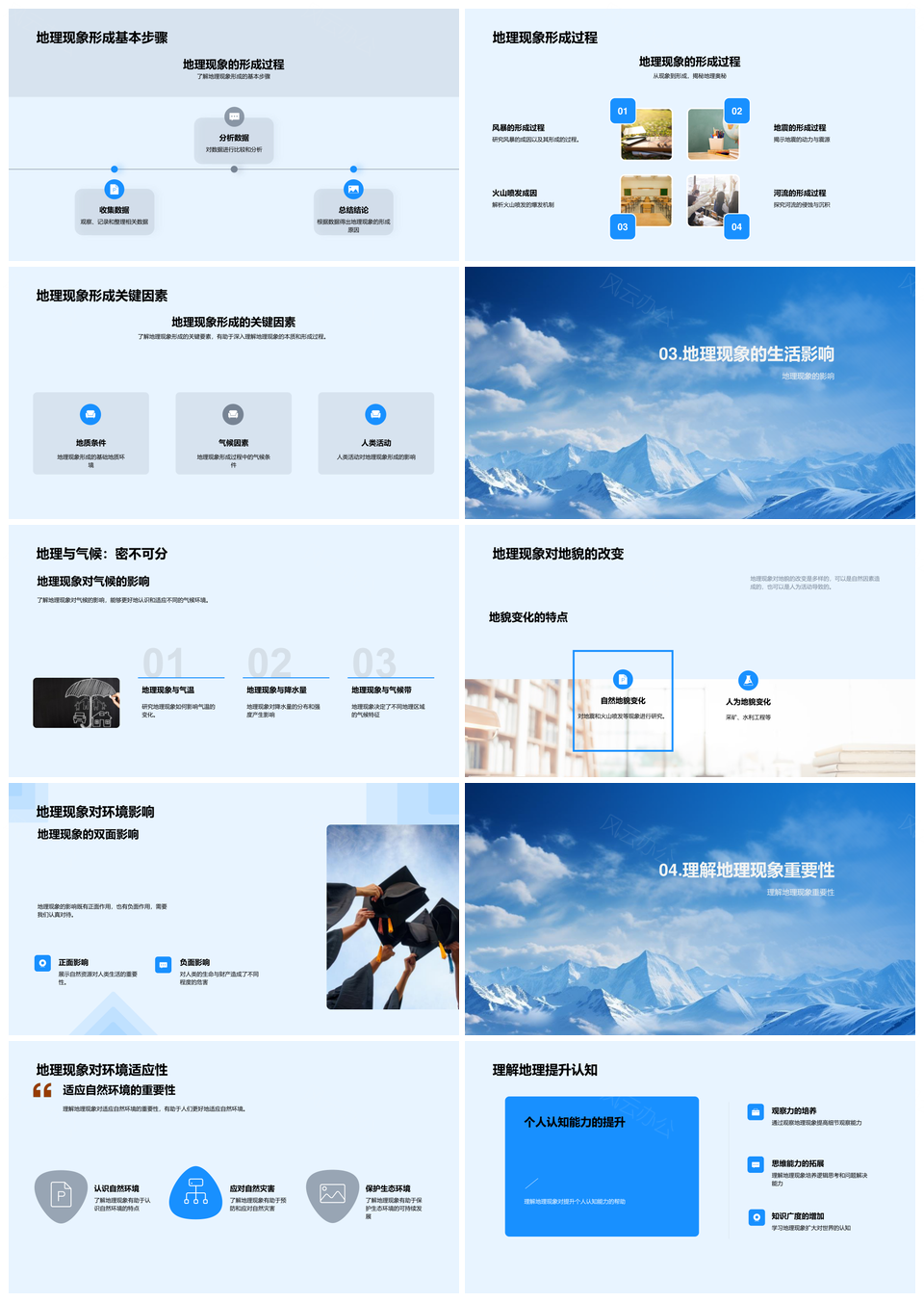 地理现象解析形成原理分类步骤气候地球仪PPT模板