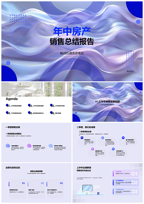 年中房产销售业绩目标改进建议团队协作技巧市场动态PPT模板