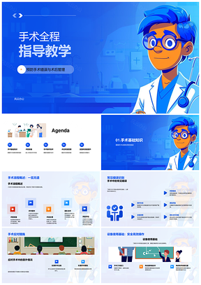 手术全程指导教学预防错误术前术后无菌管理PPT模板