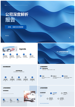 企业发展历程业务创新员工团队文化市场解析PPT模板