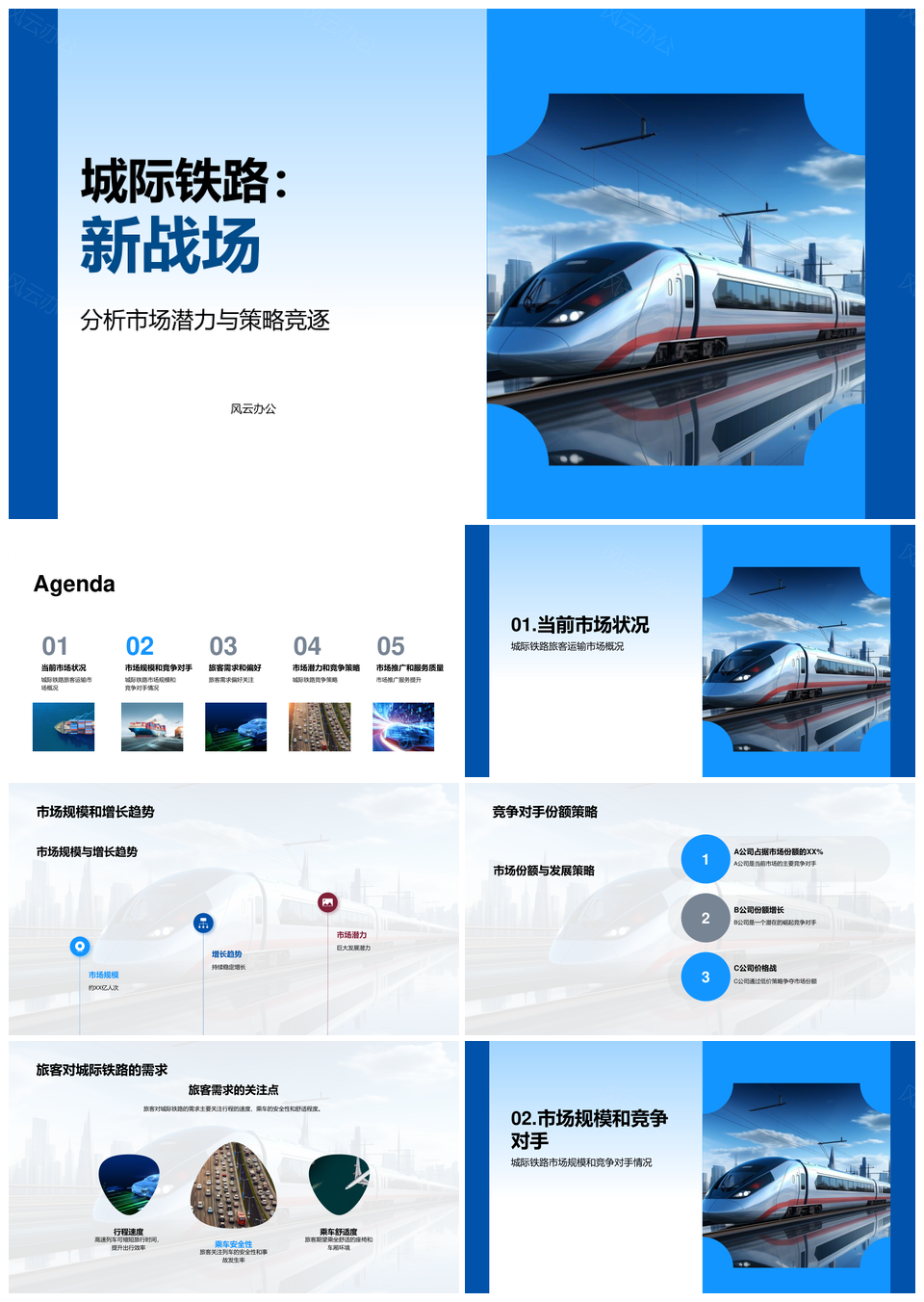 城际铁路市场份额破局竞争策略分析PPT模板