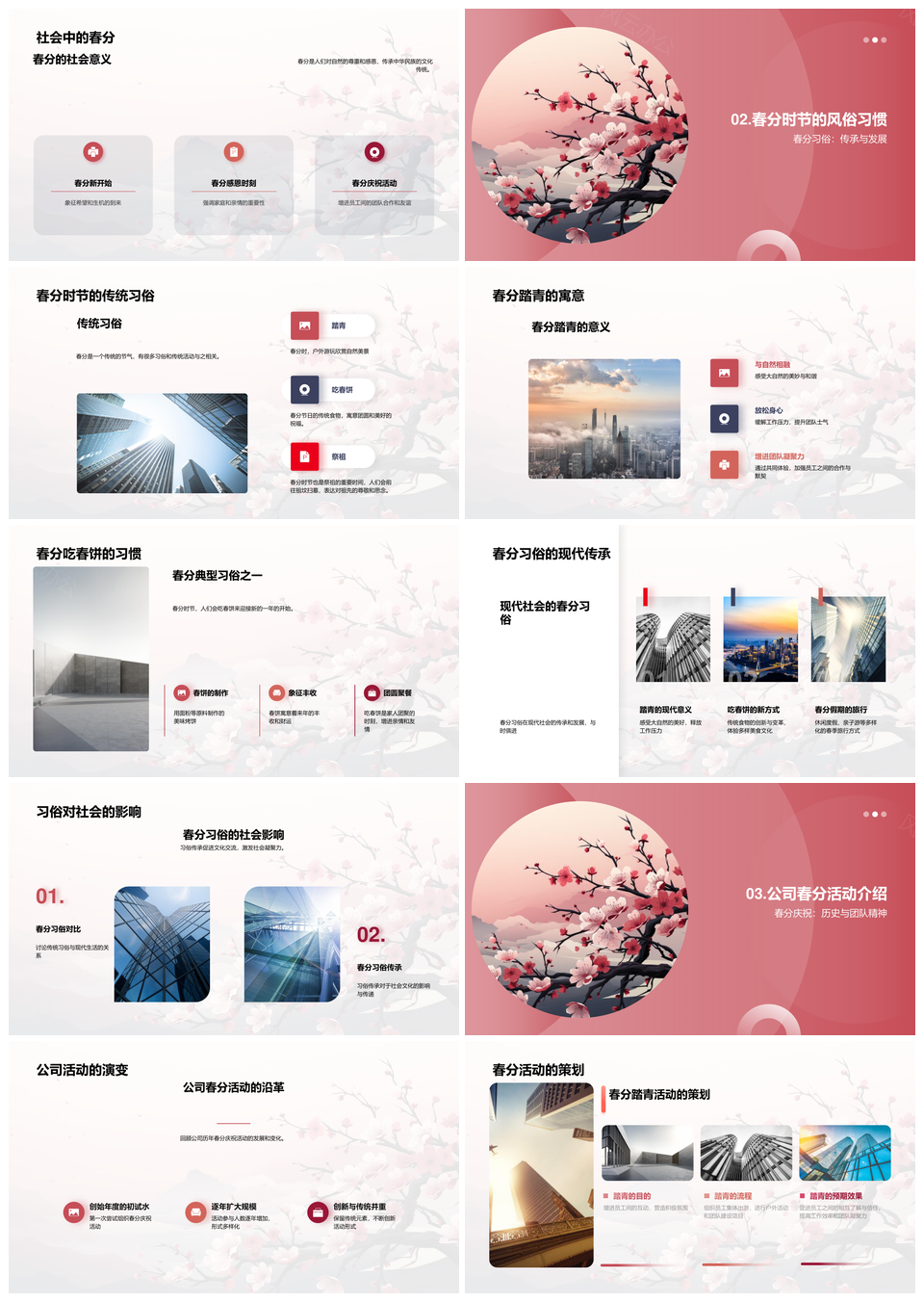 春分樱花树节气文化传承活动PPT模板