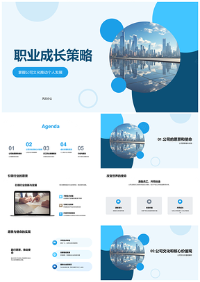 职业成长策略与公司文化共促个人发展PPT模板