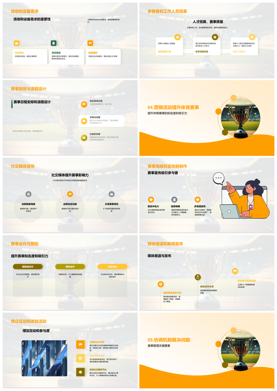体育赛事管理组织策划场地裁判注册规则PPT模板