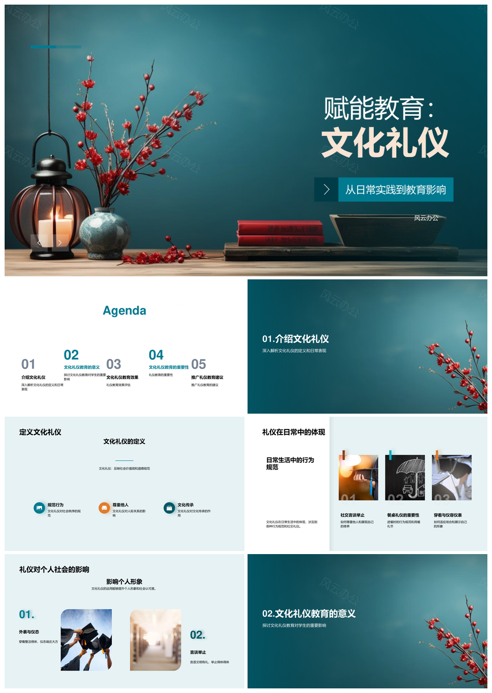 教育赋能文化礼仪提升社交品质行为评估书PPT模板