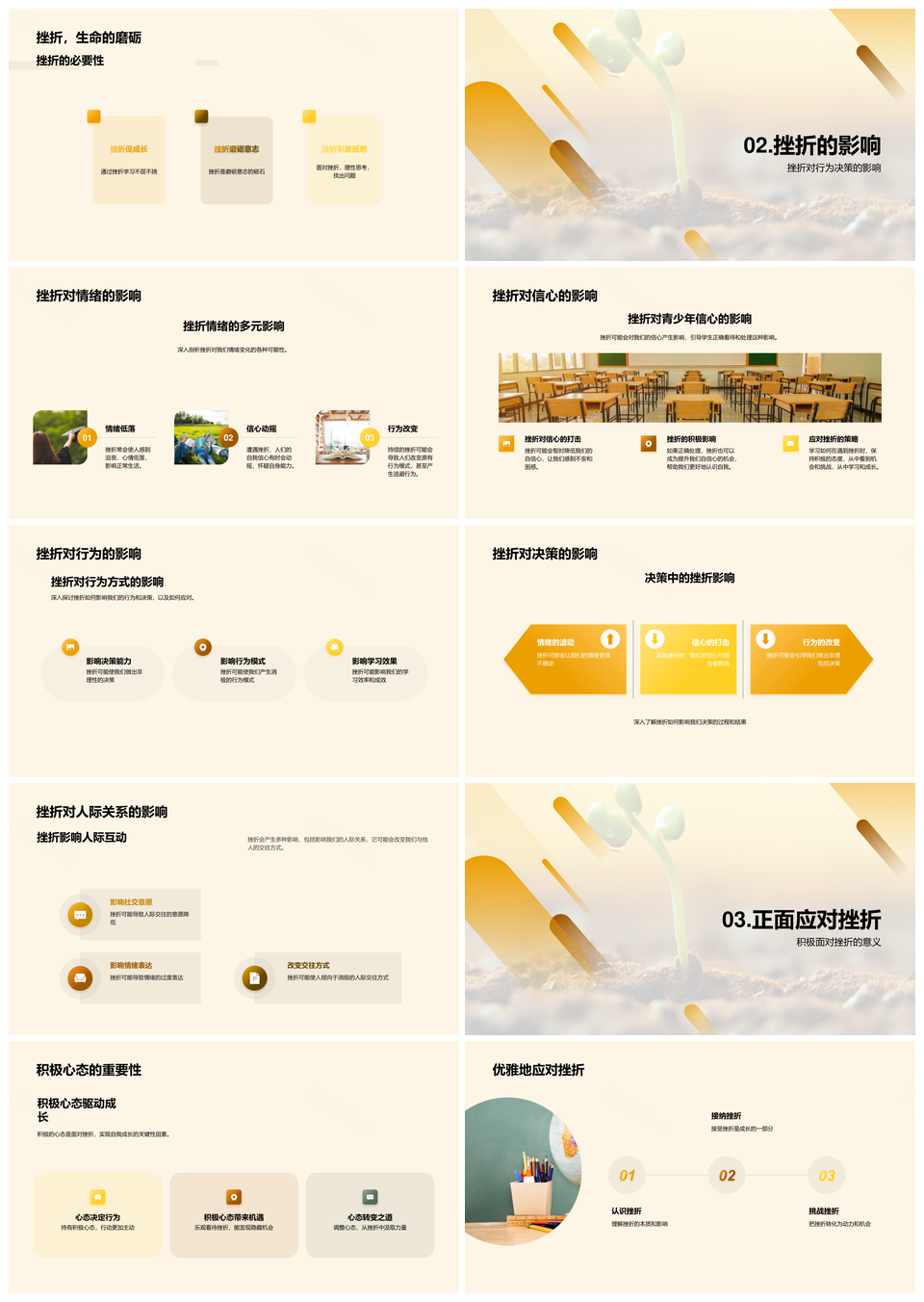 挫折砺炼成长力量PPT模板