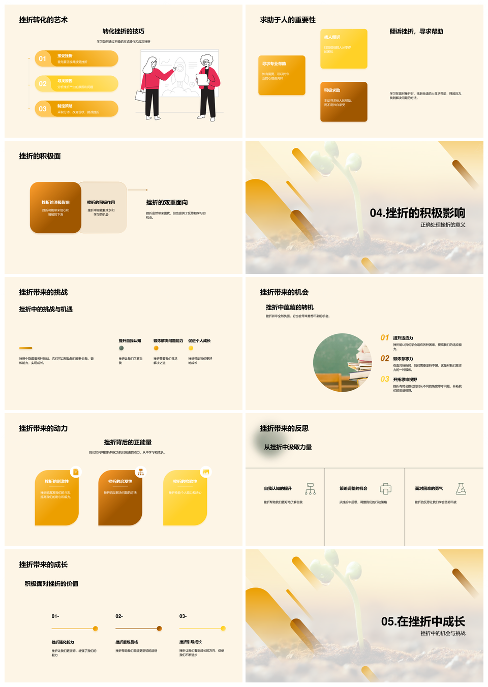 挫折砺炼成长力量PPT模板