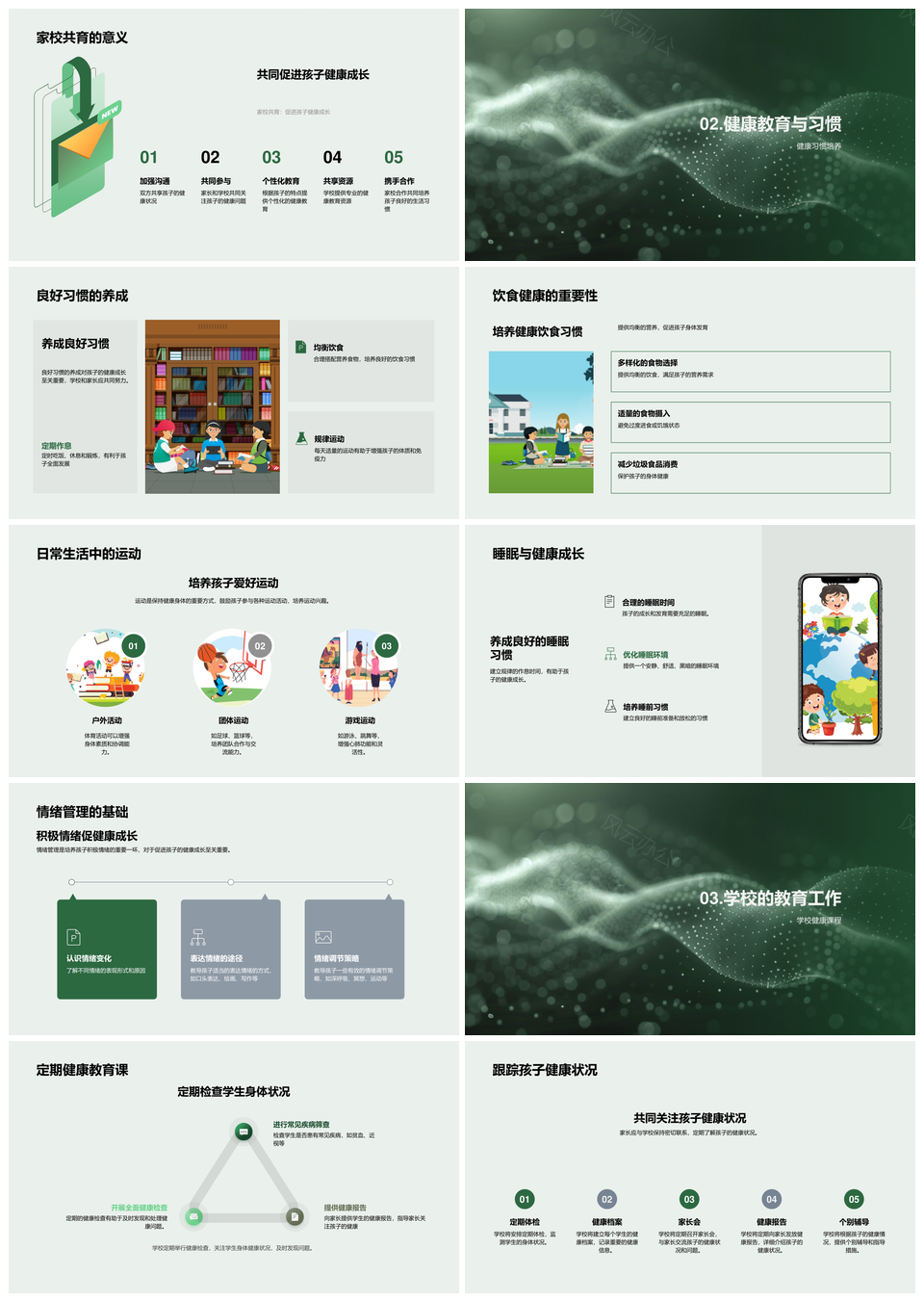 2025家校共育一年级健康习惯日常教育PPT模板