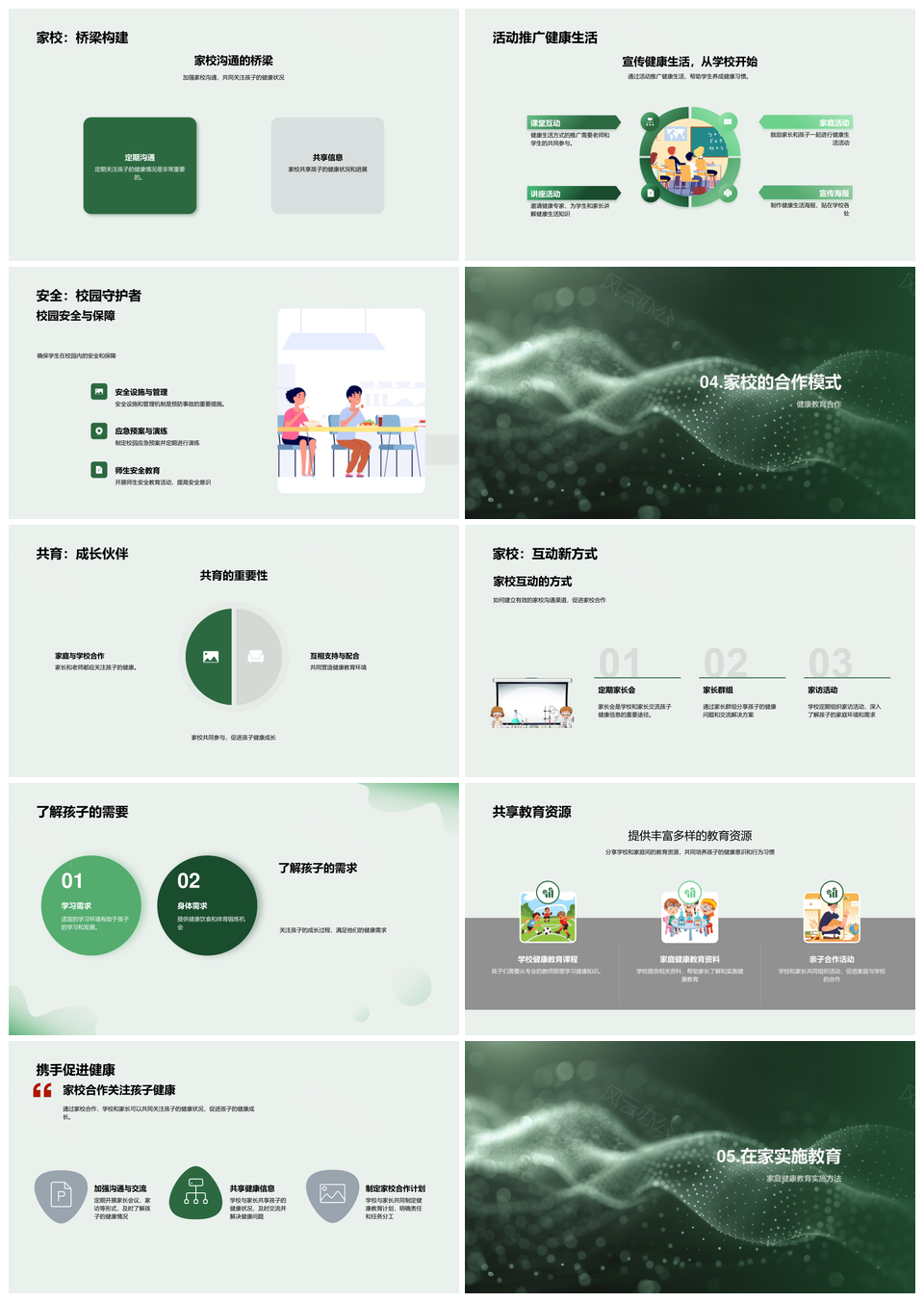2025家校共育一年级健康习惯日常教育PPT模板