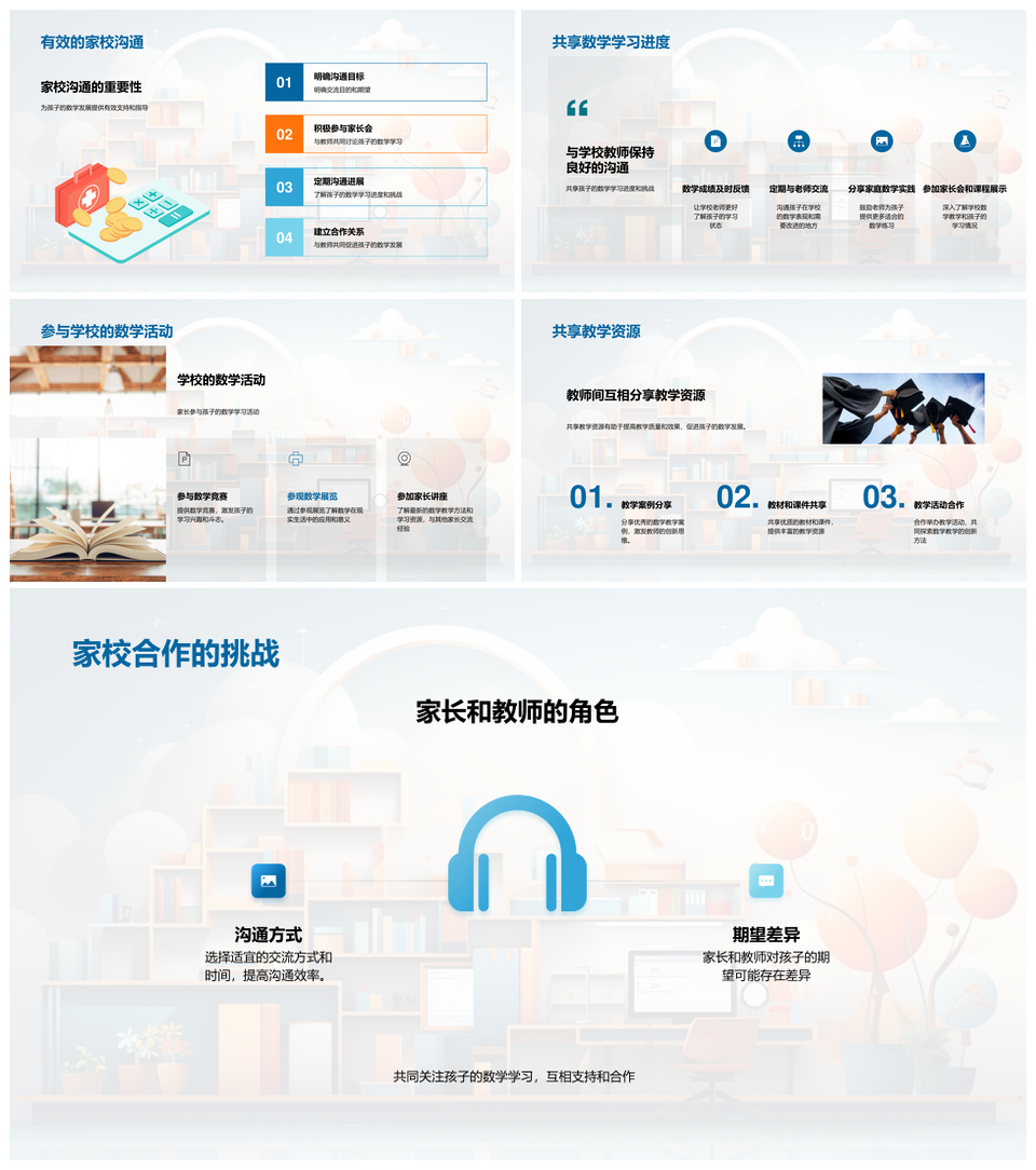 家校共育数学思维兴趣天才培养资源环境PPT模板