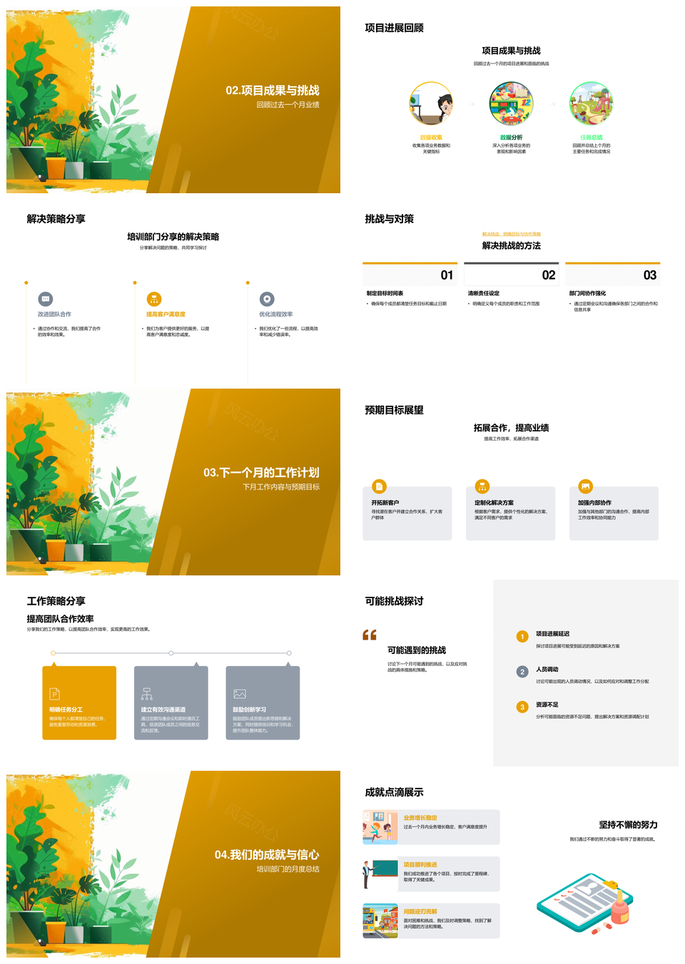 培训部门工作报告业务数据关键指标任务成果挑战策略计划PPT模板