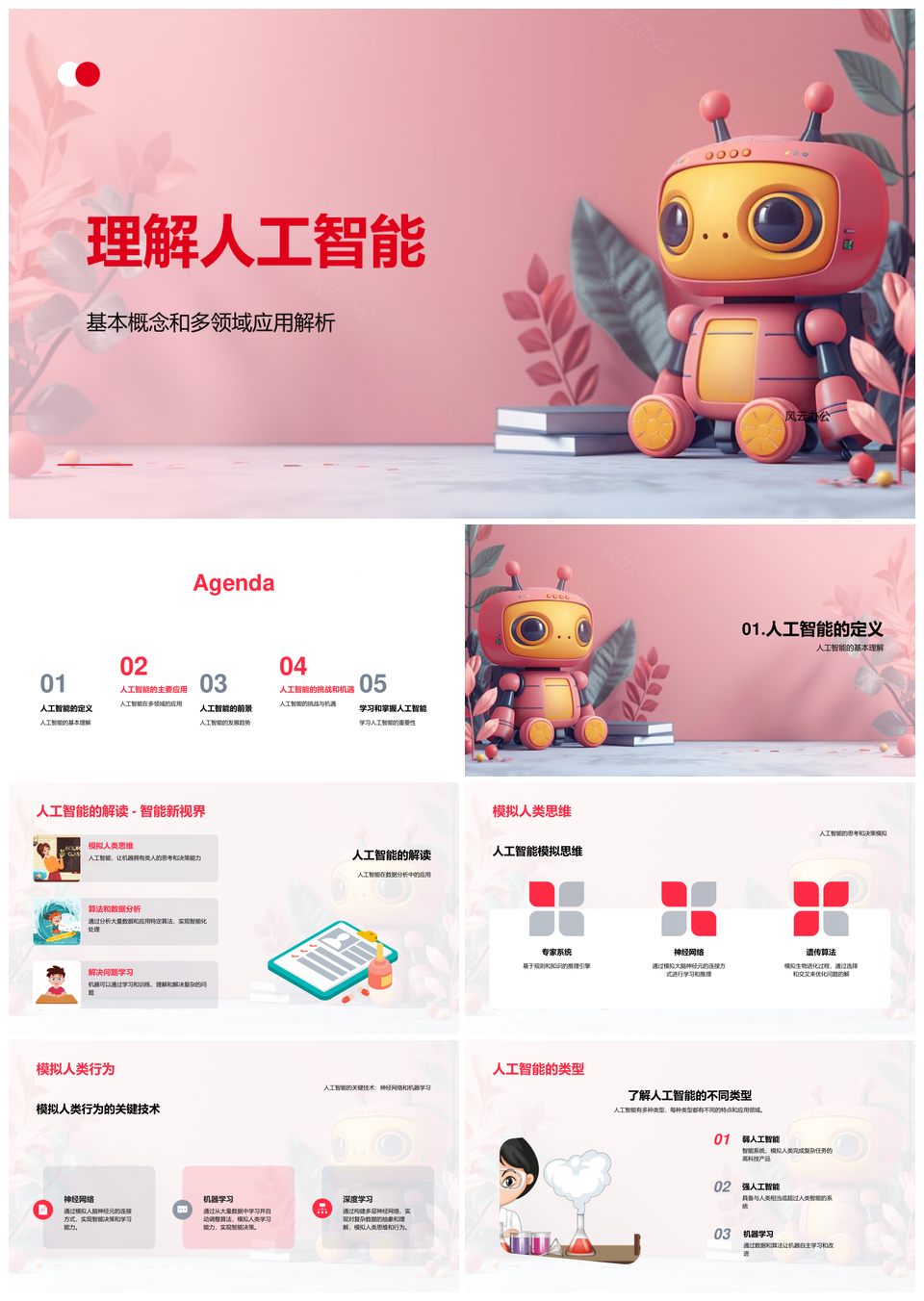 人工智能基础多领域应用与发展趋势PPT模板