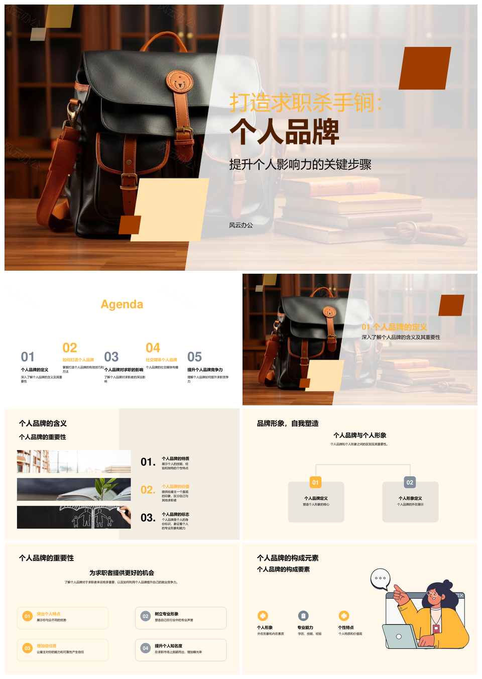 求职个人品牌管理社交媒体提升专业竞争力PPT模板