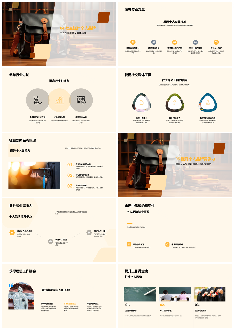 求职个人品牌管理社交媒体提升专业竞争力PPT模板