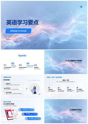 初二英语教学目标知识点国际交流语法词汇PPT模板