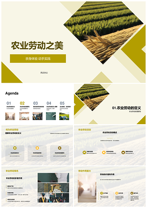 麦田躬耕亲历劳作美PPT模板