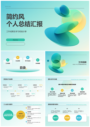 个人总结工作成果经验行业汇报通用参考PPT模板