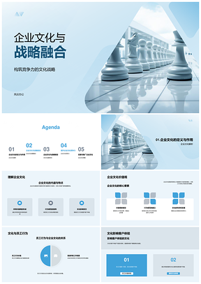 企业文化战略融合驱动员工客户长期成功PPT模板