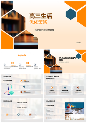 高三减压高效习惯时间管理健康生活优化PPT模板