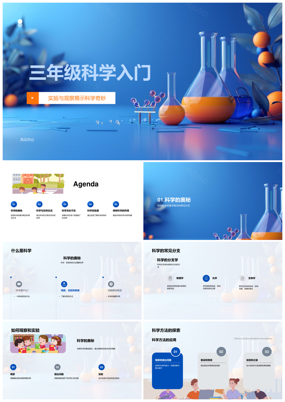 三年级科学入门实验观察概念方法家中科技产品PPT模板
