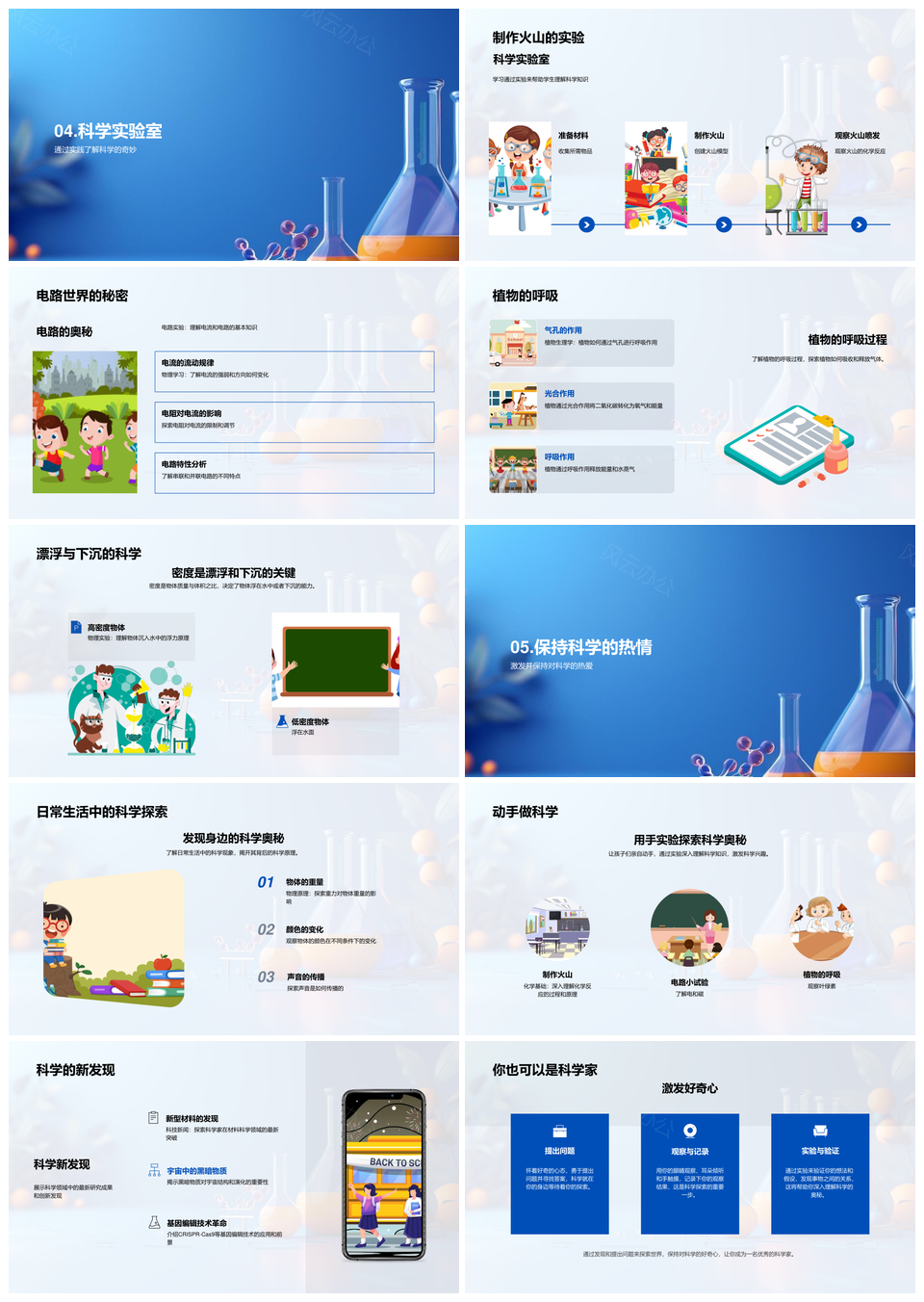 三年级科学入门实验观察概念方法家中科技产品PPT模板