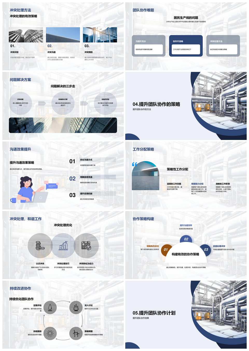 激活工业机械生产线团队协作提效PPT模板