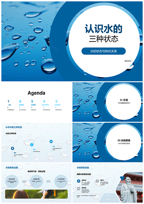学生认识水的三态转化关系PPT模板