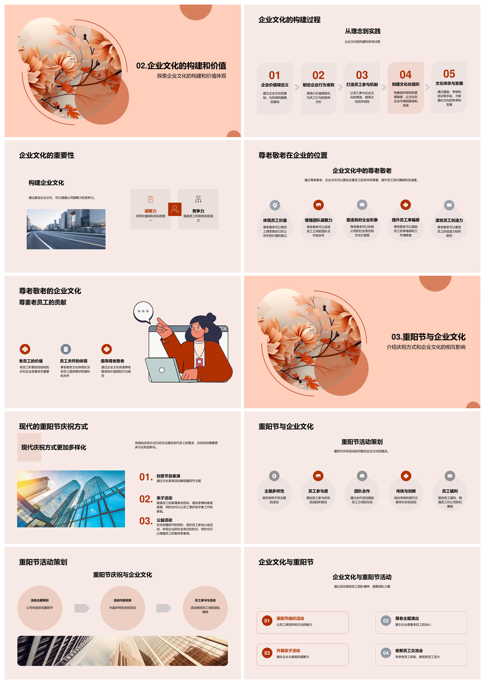 重阳尊老文化助力企业团队凝聚PPT模板