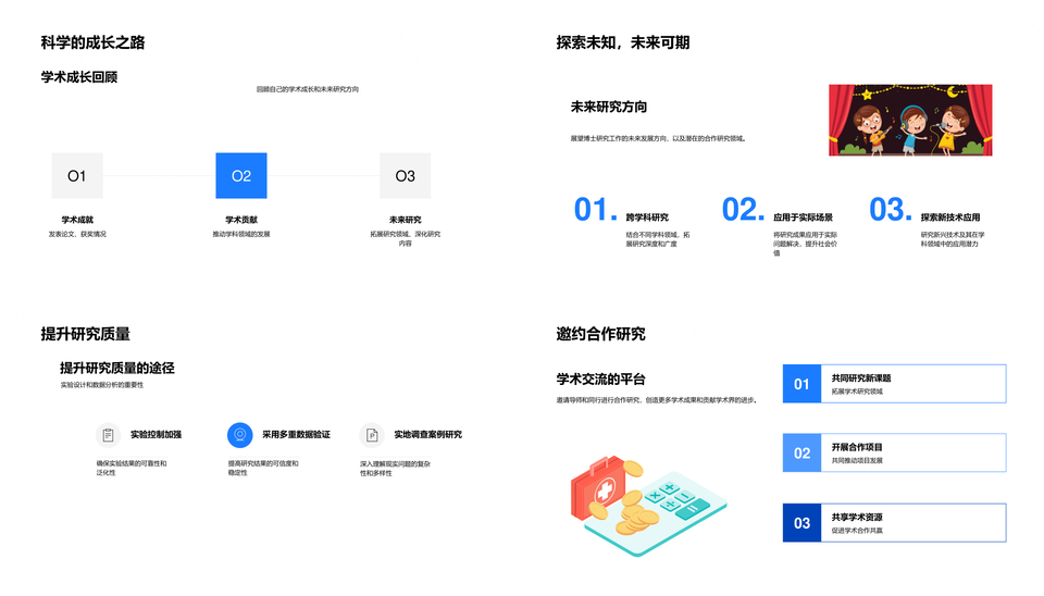博士论文研究主题理论框架与实验方法成果PPT模板