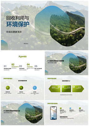 高中生物环保教育回收利用自然保护PPT模板