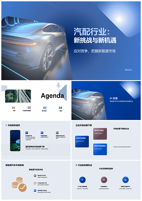 汽配行业竞争激烈新能源创新驱动发展机遇PPT模板