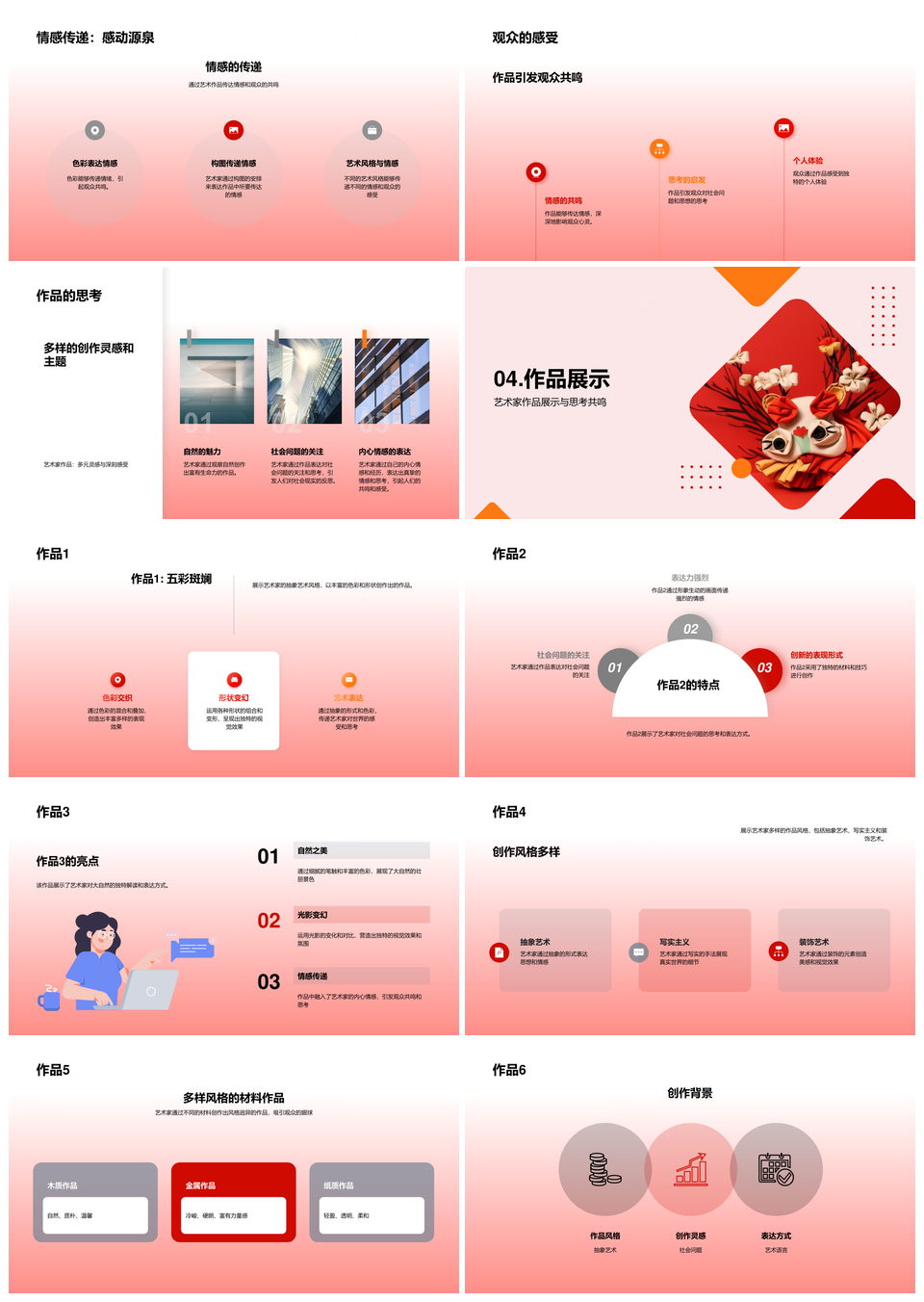 艺术家创作灵感抽象艺术风格作品展示PPT模板