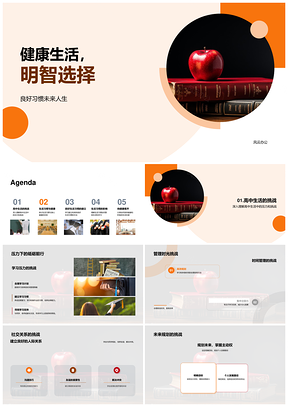 健康生活高中生挑战管理习惯未来PPT模板