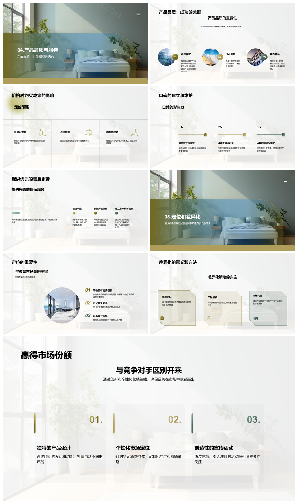 床上用品市场竞争现状与品牌营销策略全析PPT模板