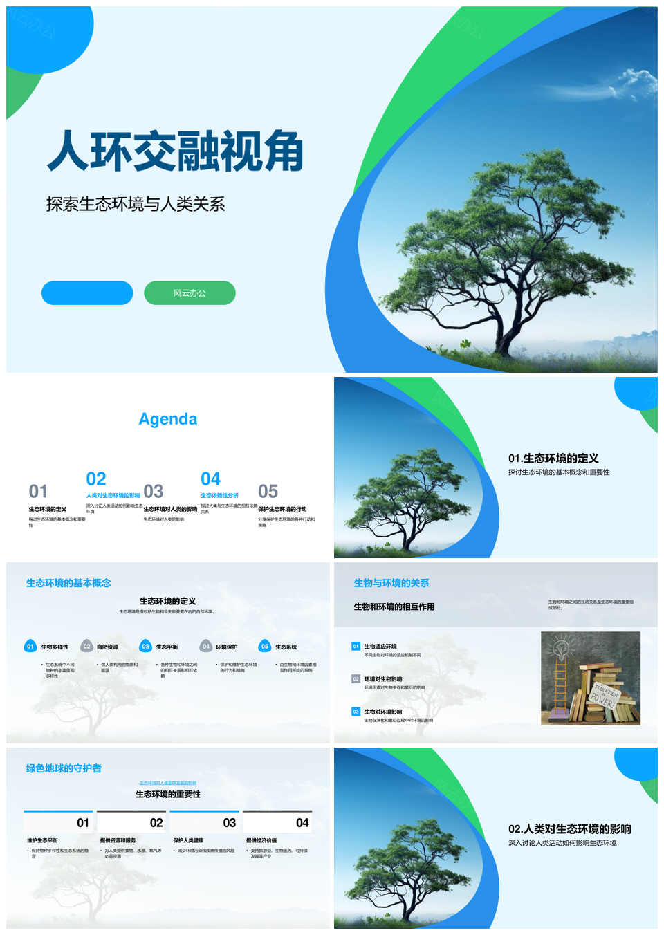 人类活动与生态环境气候变化及环保政策PPT模板