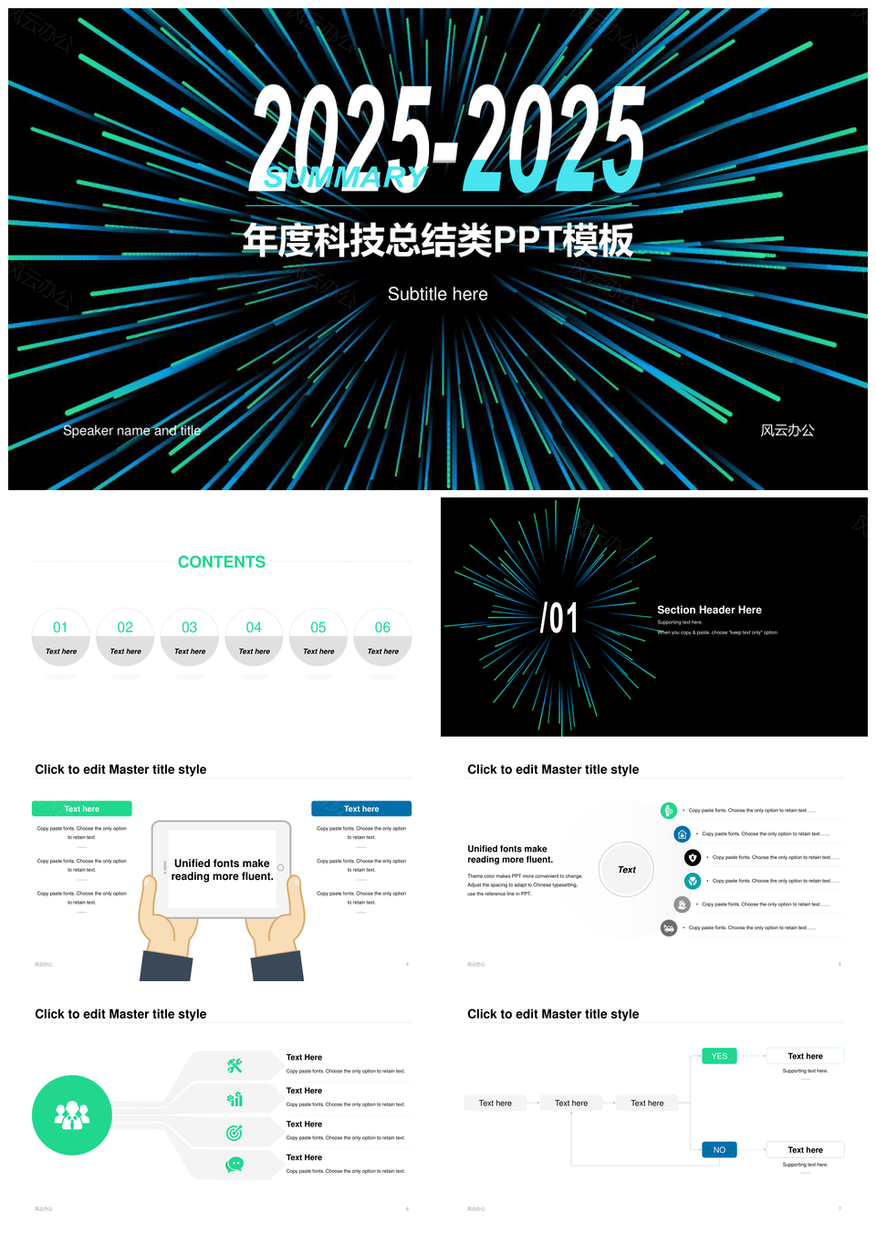 2025科技企业年度工作总结汇报PPT模板