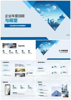 企业年度经营回顾策略调整业绩展望优势PPT模板