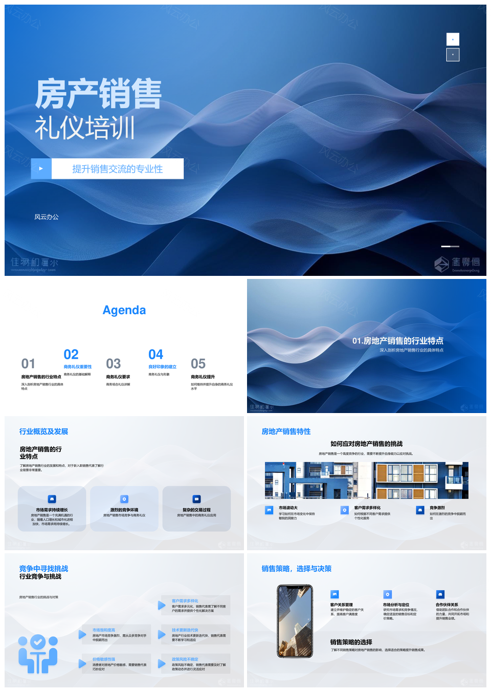 房产销售商务礼仪专业培训PPT模板