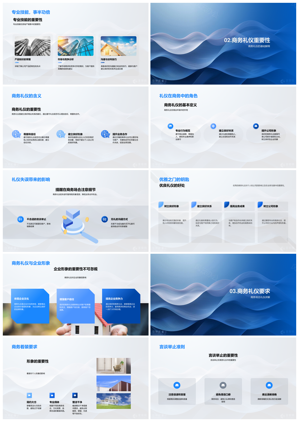 房产销售商务礼仪专业培训PPT模板