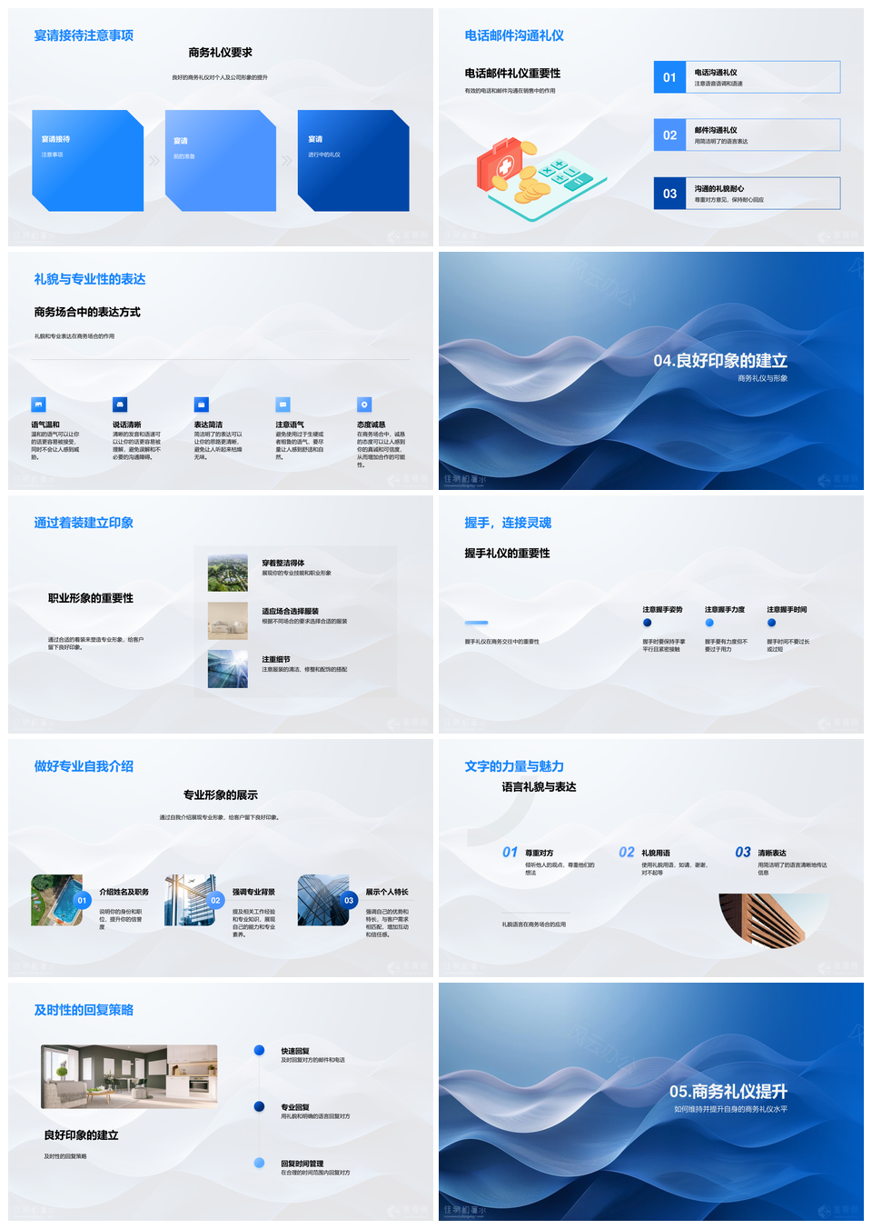 房产销售商务礼仪专业培训PPT模板