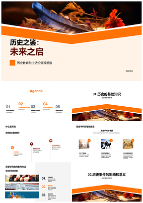 历史教育鉴往知来塑生活价值观PPT模板