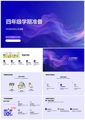 四年级学期目标管理挑战应对技能培养积极发展PPT模板