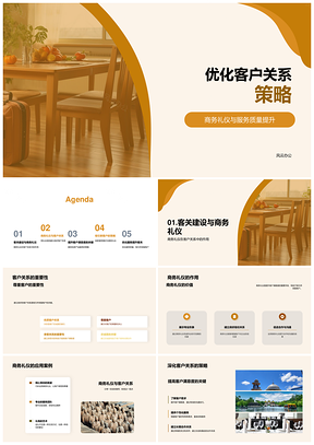 商务礼仪培训与服务提升优化客户关系建设PPT模板